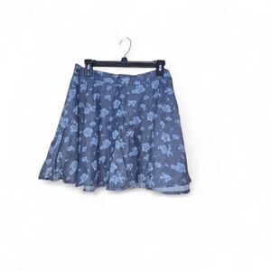 UNIONBAY Blue Floral Skater Skirt